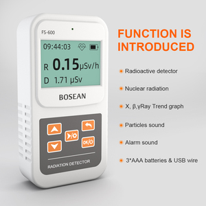 Détecteur EMF multi-rayonnements (bêta/gamma/raisons X) BOSEAN FS-600, compteur Geiger avec alarme sonore et garantie d'un an, FS-600 Nuklear - Product Image 6