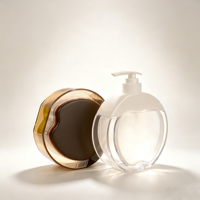 Bouteille de lotion en plastique de 300 ml en forme de pomme unique, vide et rechargeable, pour cosmétiques et savon liquide, idéale pour salle de bain et hôtel