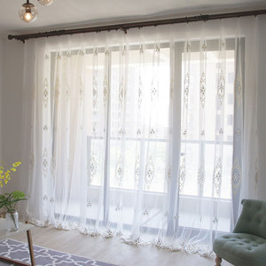 <span class=keywords><strong>Tissu</strong></span> de <span class=keywords><strong>rideau</strong></span> de brocart de textile à la maison brodé par voilage - Product Image 2