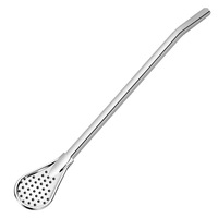 Haute Qualité Amovible 304 En Acier Inoxydable Paille Cuillère Pour Boire Bar Café Filtre Cuillère Yerba Mate Thé Pailles