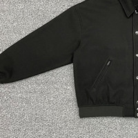 Blouson Bomber en Laine Oversize Décontracté Personnalisable pour Homme, Noir, Coupe Unie, Manches Coupe-Vent, Bordure Côtelée