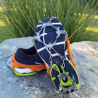 TPE New Ice Claw Couvre-chaussures d'escalade de montagne sans neige Crampon de glace à 19 dents 1mm d'épaisseur Utilisation anti-hiver