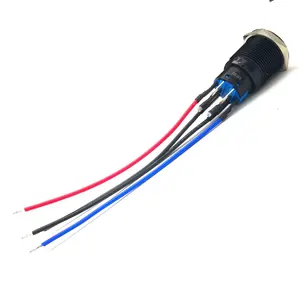 Custom Cable Wire Black Metal 16 Mm Ip65 1no 1 Nc Small On Off Push Button Switch Power Switch Button