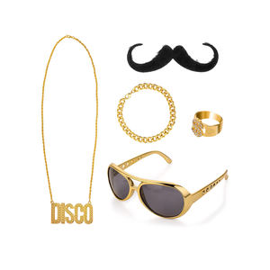 Ensemble d'accessoires de vêtements hippie des années 60 et 70 pour hommes Accessoires de fête sur le thème hippie disco - Product Image 1