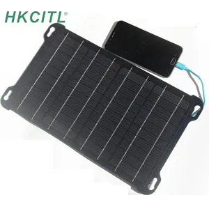 Portable solar panel power charger for cellphone and electronic products with 5 in 1 charging 3W 8W 6V solar battery charger