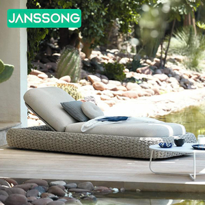 Tumbona de ocio para exteriores, tumbona individual de cuerda tejida para patio y <span class=keywords><strong>piscina</strong></span>, muebles de exterior, tumbona de ratán para jardín, tumbona de sol para <span class=keywords><strong>vacaciones</strong></span>, muebles para <span class=keywords><strong>piscina</strong></span> - Product Image 1