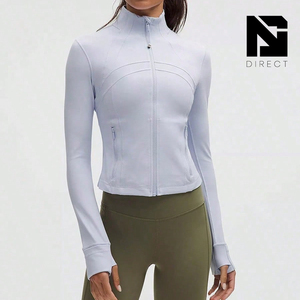 Chaqueta Corta Srnb para Mujer, Manga Larga, Cuello Alto, Chaqueta de Yoga de Secado Rápido, Diseño sin Costuras, Ropa Deportiva Femenina - Product Image 1