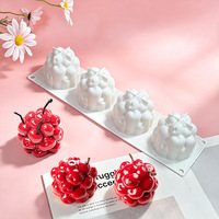 Moule à gâteau mousse cerise 3D en silicone pour pâtisserie, chocolat et fruits, résistant au four, OEM ODM, logo personnalisé acceptable