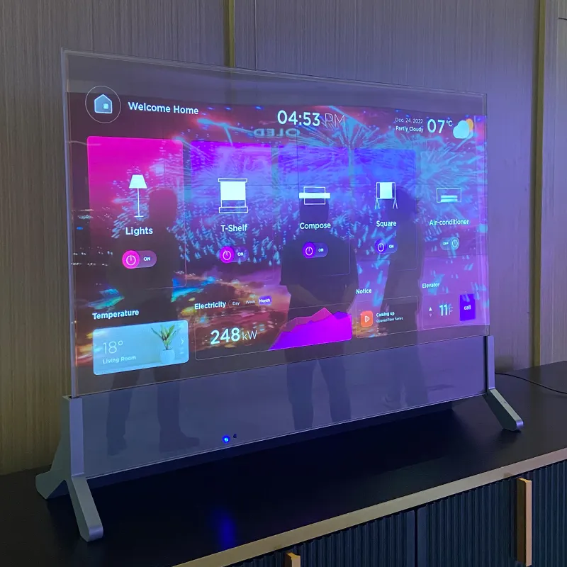 Крытый Smart 30 ''прозрачный HD TV OLED экран цифровой вывески рекламный дисплей для ресторана