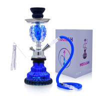 Vente directe usine – Nouvelle bouteille de chicha en verre à tube unique 12*12*26cm en stock – Accessoires de fumée pour chicha – Kit complet de chicha