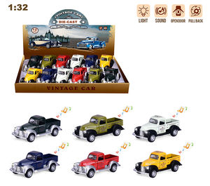 Modèle miniature en métal de camionnette Fod, voiture classique vintage, échelle 1:32, jouet à tirer en arrière avec son et lumière, motif de <span class=keywords><strong>bus</strong></span> scolaire à 2 portes - Product Image 1