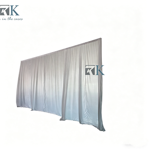 White Curtain <b>with</b> <b>Stand</b> for Wedding Ceremony Event <b>Backdrop</b> Drape - Product Image 4