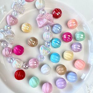 16mm Solid Color <b>Acrylic</b> Pumpkin Bead Earrings Necklace Bracelet Bag Charm Beads DIY Craft <b>Kit</b> - Product Image 4