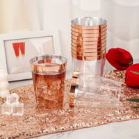 10oz argent jante dur fantaisie mariage en plastique Dessert tasses en plastique transparent verres à liqueur pour gâteaux