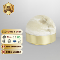 Lampe de table en marbre naturel espagnol, design minimaliste italien, LED, commande tactile, cadre en fer, lumière chaude 3000K, salon, couloir