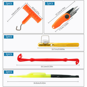 LUSHAZER Lot de 7 pièces d'accessoires de pêche multifonctionnels 114g, nœuds essentiels, accessoires de pêche, aiguille à appâter, sac de rangement - Product Image 2