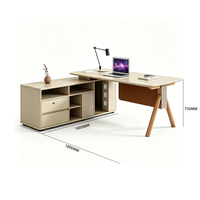 Mesa de Oficina Ejecutiva Moderna con Cajones, Diseño Clásico Italiano, Modular, Ajustable, en Forma de L, para Directores y Gerentes
