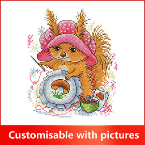 2025 NKF lo scoiattolo che ama <span class=keywords><strong>ricamare</strong></span> HD stampato punto <span class=keywords><strong>croce</strong></span> set di ricamo decorazione per la casa Kit uncinetto 11CT 14CT Aida - Product Image 2