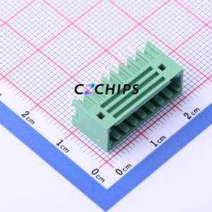 DB2EVC-2.5-8P-GN Plug-in Terminal Block Through hole,P=2.5mm Connector Board-to-Board / Socket - Closed 1x8P 2.5mm Green - Product Image 1