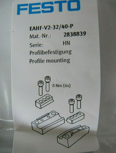 NOUVEAU FES-TO EAHF-V2-32/40-P 2838839 Accessoires de montage sur profil pour actionneurs, attaches EAHF, MUE EAH - Product Image 4