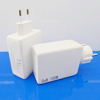 Chargeur rapide GaN 100W EU KR, prise KR avec mise à la terre, chargeur PD KC USB C, chargeur mural portable Type C 100W, adaptateur de chargeur de téléphone portable