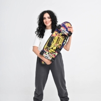 Planche de surf terrestre BAJABOARD 30" Design Jeep Flamme, plateau métallique, revêtement PU, skateboard léger, roulements ABEC-9, pas de poussée requise