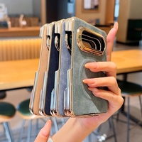 Coque magnétique pour iPhone Duo iPhone Fold, bord électroplaqué, double emballage, protection d'écran rigide à axe central, film protecteur.
