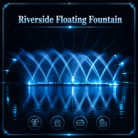 Fuente de Agua Musical Flotante Personalizada para Ríos - Espectáculo de Luces LED RGB - DMX512 - SS316 - Fácil Instalación - Certificación CE RoHS