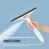 Nettoyeur de vitres multifonctionnel 2-en-1 en plastique avec pulvérisateur intégré et lame de raclette pour voiture et salle de bain