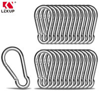 Mousqueton LEKUP en acier inoxydable 304, pour camping en extérieur, 2,36 pouces, attache rapide, porte-clés, crochet à ressort robuste, capacité de charge de 290 lb