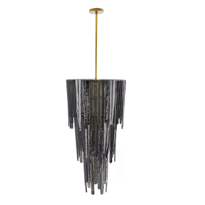 Lustre en verre de Murano de style industriel vintage pour salon, lustres et suspensions noirs pour villa - Product Image 1