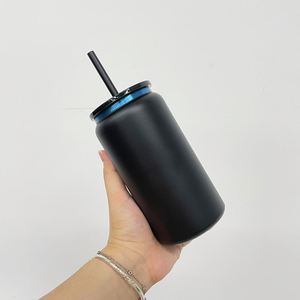 <b>Metal</b> Double Wall Insulated 16oz Tumbler Cups Laser Engraving Blue Plated Underneath Powder Coated Stainless Steel Beer Can - Product Image 4