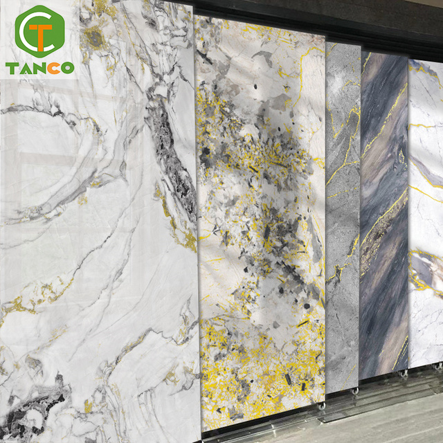 High Quality Modern Waterproof Decorative Marble Alternative PVC UV Coating Marble Sheet Wall Panel for Commerce Use