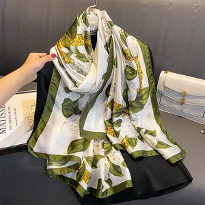 Stylish handbags Fresh All silk scarf sports Plain 90*180cm Sample