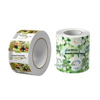 Rouleau d'étiquettes adhésives imprimées UV personnalisées, autocollant en papier synthétique pour les informations sur les aliments et les boissons, avec différentes formes