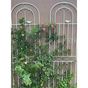 Panel de Enrejado Clásico de Hierro Forjado para Plantas Trepadoras, Valla de Jardín para Exteriores con Diseño Ornamental, Marco de Soporte Metálico Pintado - Product Image 1