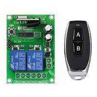 Module de relais sans fil 2 canaux DC12V, récepteur et émetteurs 433 MHz, télécommande RF universelle pour ouvre-porte automatique