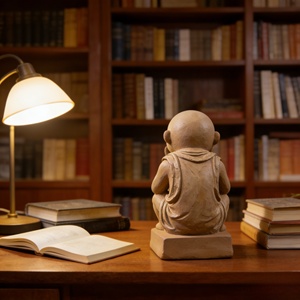 Adorno Decorativo Moderno Personalizable BZY para <span class=keywords><strong>el</strong></span> Hogar, Adorno de Escritorio para Oficina, Adorno de Resina de <span class=keywords><strong>Monje</strong></span> Pequeño que se Medita y se Ensoña - Product Image 3