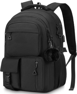 Sac à dos d'école mignon pour femmes, sac à dos pour adolescentes, sac à dos pour lycéennes, sac à dos pour étudiantes, noir - Product Image 1