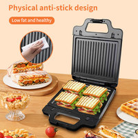 Gril à contact électrique multifonctionnel 3-4 tranches Petit sandwich Panini Cheese Maker Voyant lumineux pour la maison Gaufre Gâteau Cuisson