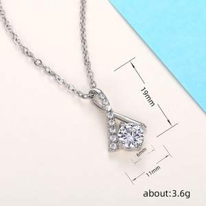 Collier pendentif éventail pour femme, breloque en forme de V, bijoux tendance - Product Image 5