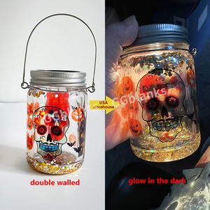 Abd depo su geçirmez 11oz güneş ışıkları boş süblimasyon çift duvar güneş enerjili cam kavanoz cam kutu kar küresi cam kapaklı kupa - Product Image 2