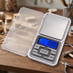 Balance de précision numérique de poche pour bijoux, 0,01 g, capacité 1 kg, à piles, bleue, vente en gros usine - Product Image 3