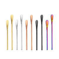 Cuillère à bar portable Vedela Naturals Premium en acier inoxydable 304 écologique et moderne à long manche pour café, dessert, crème glacée, miel