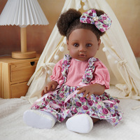 Poupée Reborn de 18 pouces en peau noire, poupée nouveau-né réaliste, jouet compagnon, cadeau pour enfants