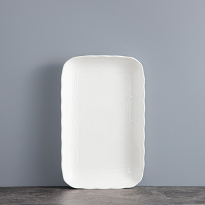 Vajilla de porcelana blanca de alta calidad con relieve, personalizada para hoteles de lujo, restaurantes, bodas, supermercados, venta al por mayor. - Product Image 2