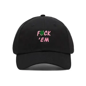 promotional black dad hats with pink embroidery logo customized unstructured summer season hats for la