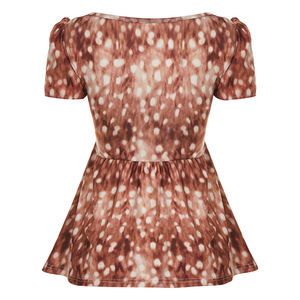 Camiseta de Punto de Manga Corta Transpirable con Estampado Floral y Cuello en V, Estilo Dulce y Femenino, con Aspecto de Dos Piezas para Mujer - Product Image 6