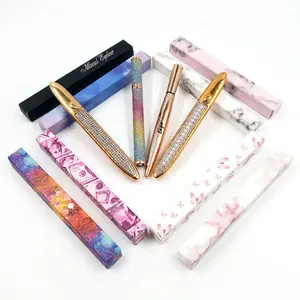 Wholesale private label waterproof glitter color no logo magic adhesive eyelashes liner 2 in 1 eyeliner glue pens