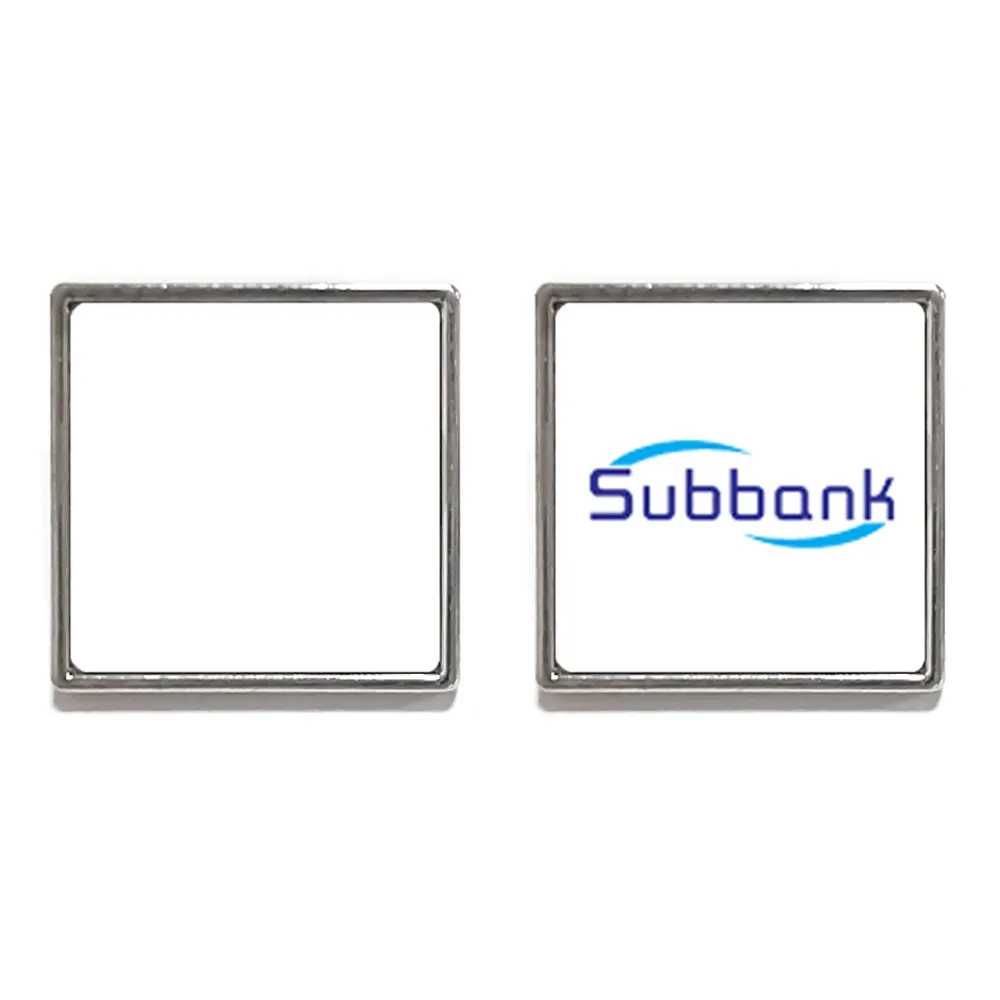 Subbank Wholesale Sublimation Pin Badge Blanks DIY Printable Square Brooch Sublimation Badges